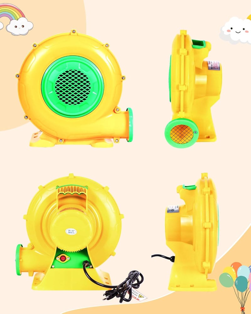Step4Fun Bounce House Air Blower for Inflatables, 480 Watt ETL Certified Electric Blower, Perfect for Inflatable Bounce House Water Slide and Bouncy Castle Indoor & Outdoor Yellow - Image 3